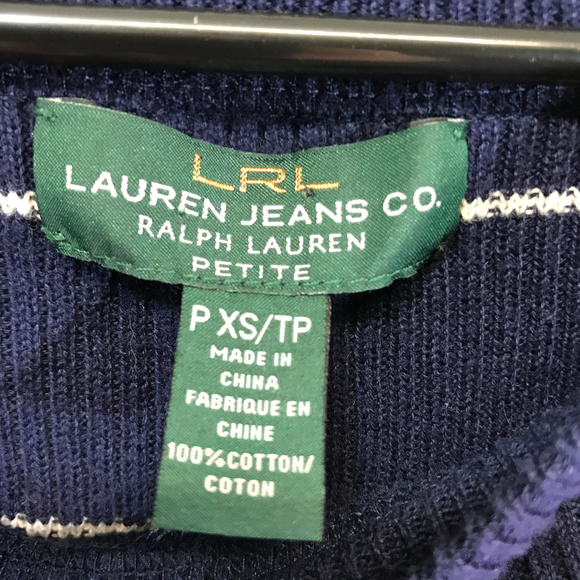 LRL Ralph Lauren Body Con Knit Dress SZ P XS Bl Wh - Picture 3 of 4